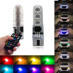 چراغ خودرو مولتی کالر ریموت دار مدل LED بسته 2 عددی